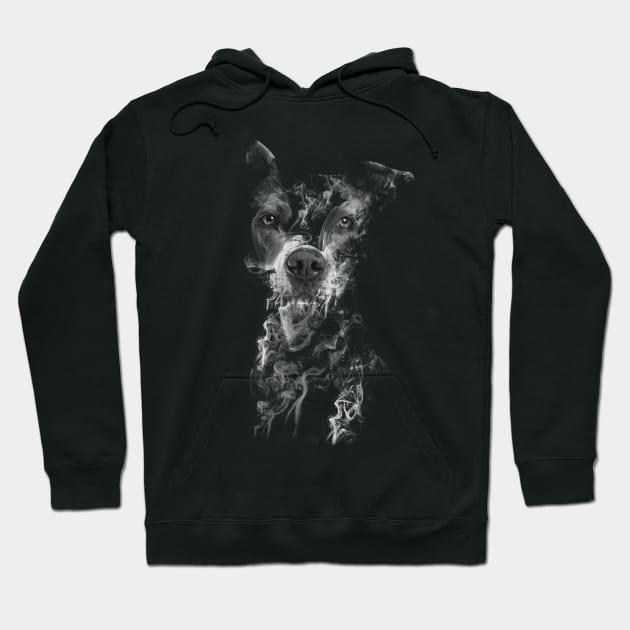 Staffie in the Smoke // Bilcos Designs T-Shirt Hoodie by BilcosDesigns